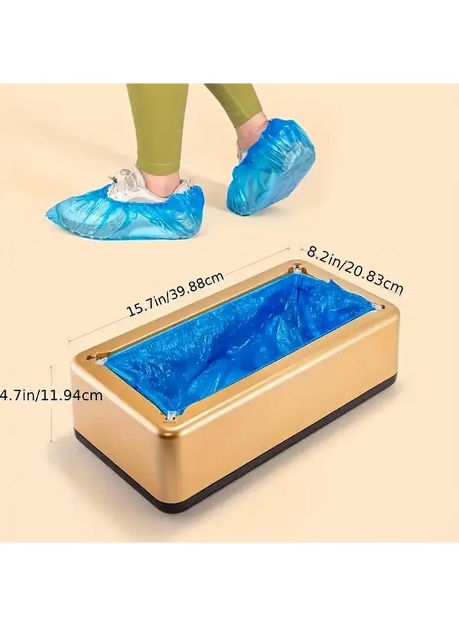 Golden Automatic Shoe Cover Dispenser With 100 Waterproof Dustproof Disposable Covers - Image 2